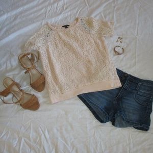 Never Worn Forever 21 Light Pink Lacy Shirt